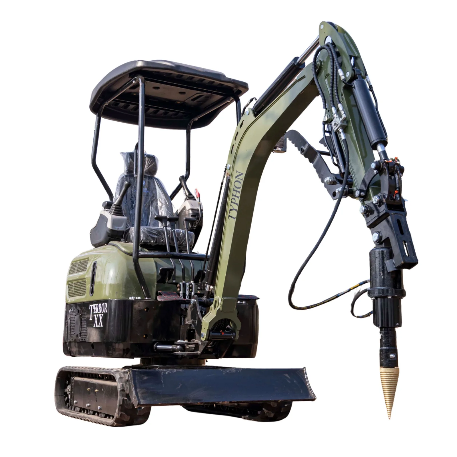 Mini Excavator Hydraulic Wood Splitter Drill attachment
