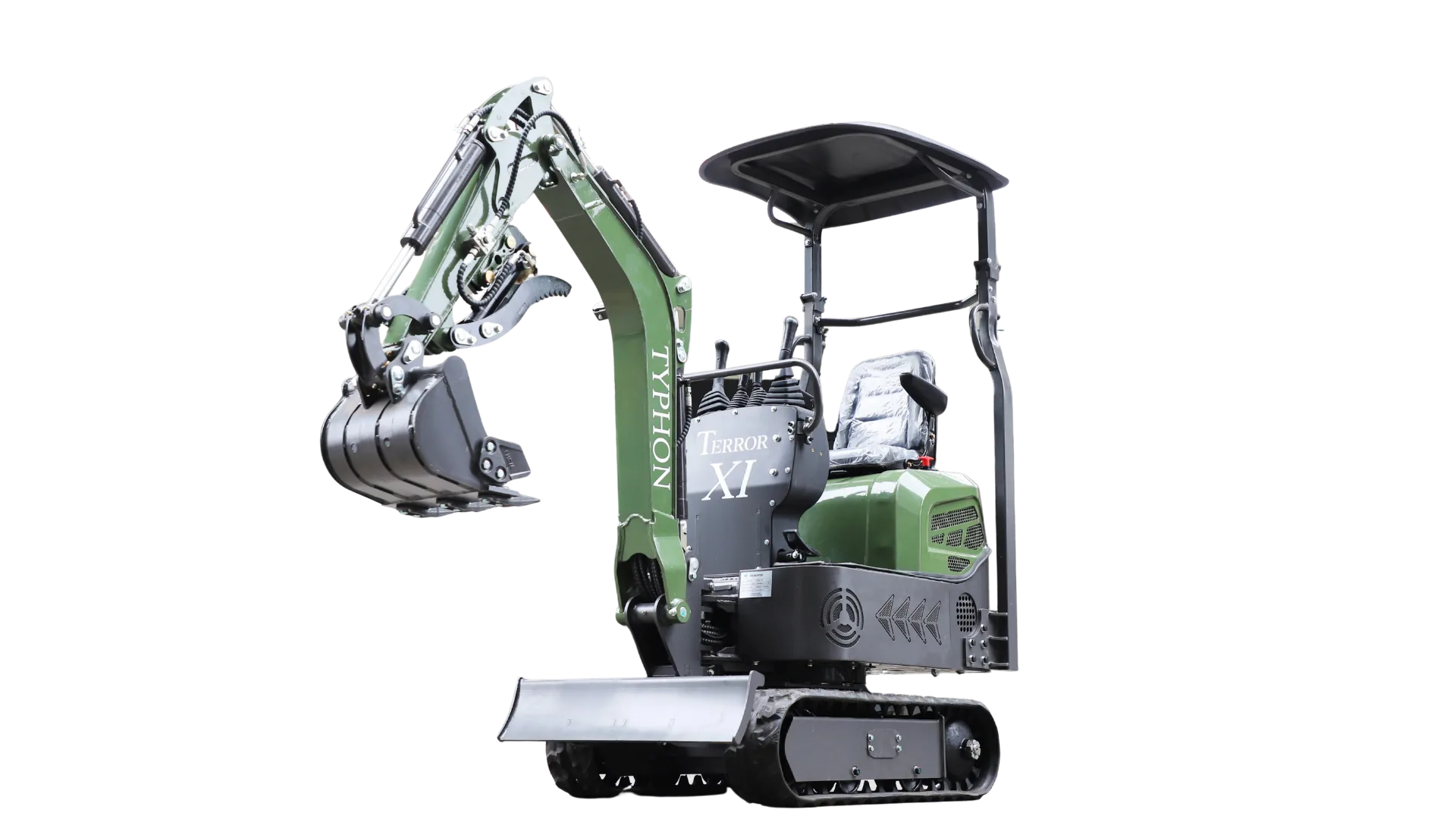 TYPHON TERROR XI STORM 1.1-ton compact mini excavator with boom swing and hydraulic thumb